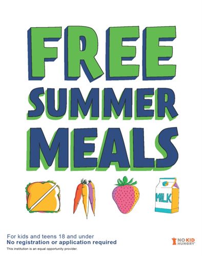 Free Summer Meal for kids & teens 18 and under!
